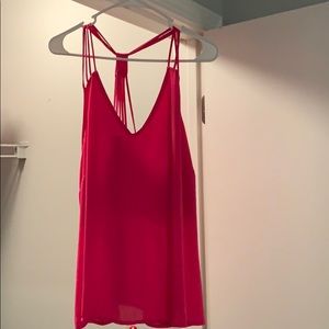Pink strappy tank top